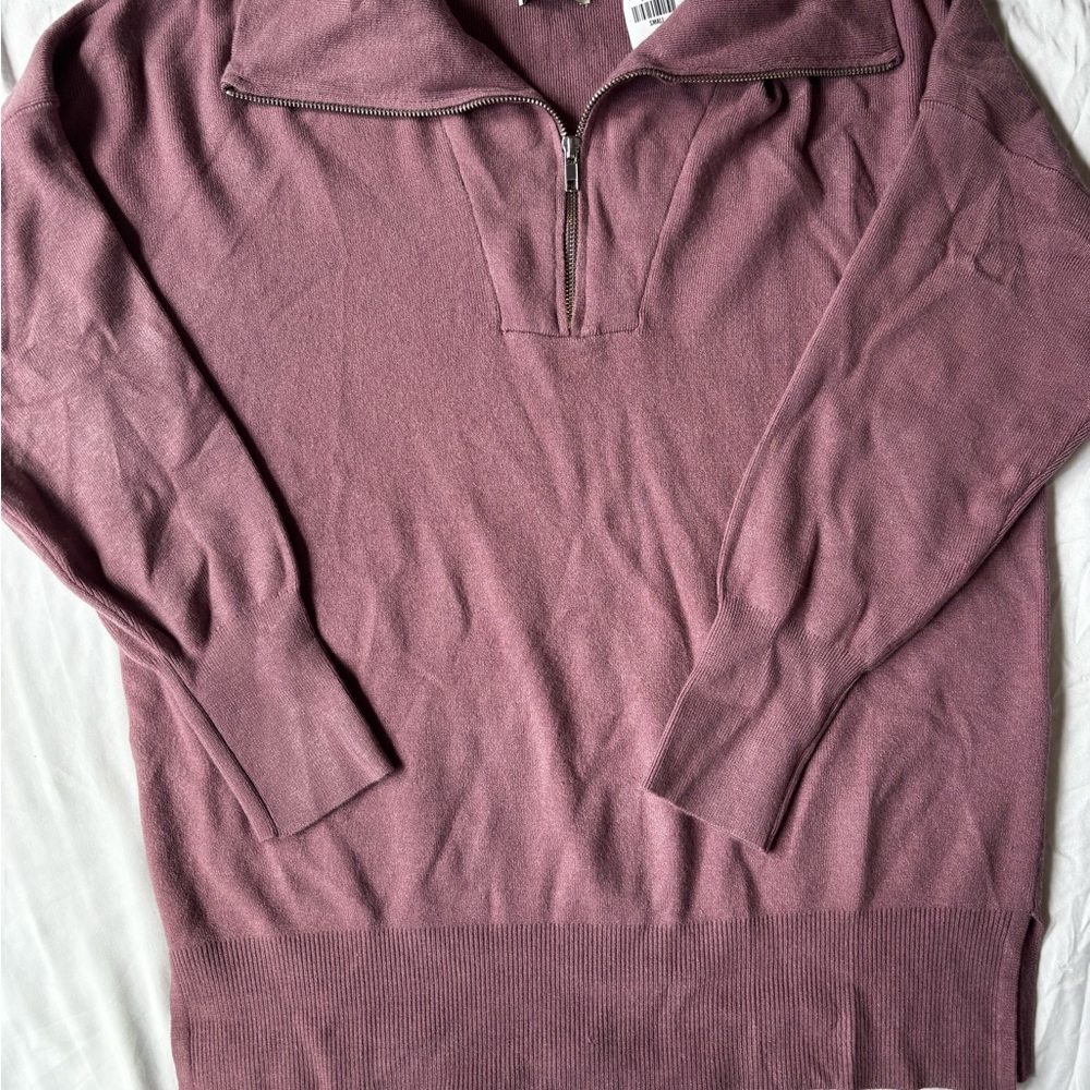 NEW Abercrombie & Fitch Purple Sweater Womens Size Small Soft Cozy Oversized Zip